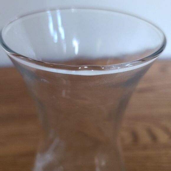 Pasabahce Floral Etched Glass Vase  |  Made in Turkey  |  Beautiful! - Picture 14 of 14